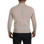 Dolce & Gabbana Beige Virgin Wool Crew Neck Pullover Sweater TSH7946-46