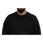 Dolce & Gabbana Black Polyester Crewneck Pullover Sweater TSH83167-48