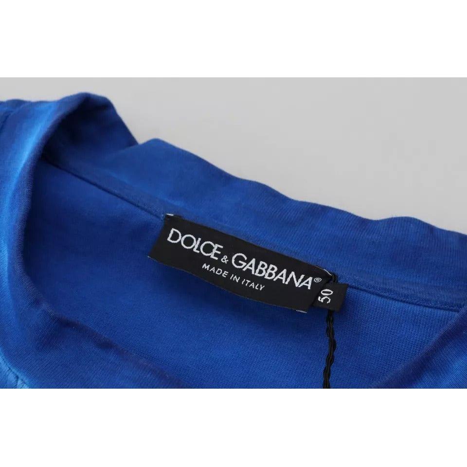 Dolce & Gabbana Blue DGWAY Cotton Crewneck Pullover Sweater TSH83083-50