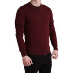 Dolce & Gabbana Bordeaux Wool Knit Crew Neck Pullover Sweater TSH84170-48
