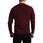 Dolce & Gabbana Bordeaux Wool Knit Crew Neck Pullover Sweater TSH84170-48