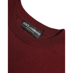 Dolce & Gabbana Bordeaux Wool Knit Crew Neck Pullover Sweater TSH84170-48