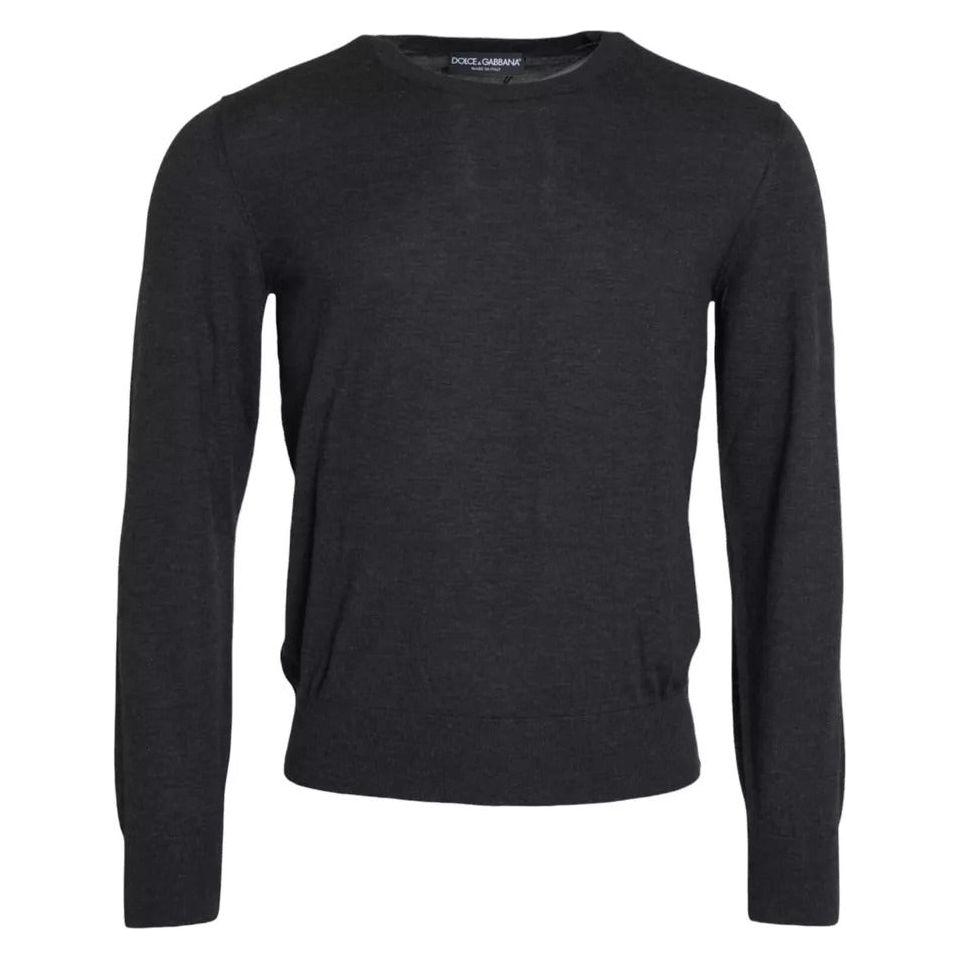 Dolce & Gabbana Dark Gray Cashmere Crewneck Pullover Sweater TSH851901-46