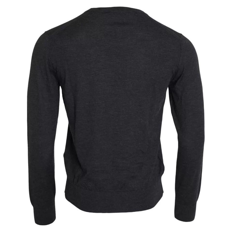 Dolce & Gabbana Dark Gray Cashmere Crewneck Pullover Sweater TSH851901-46