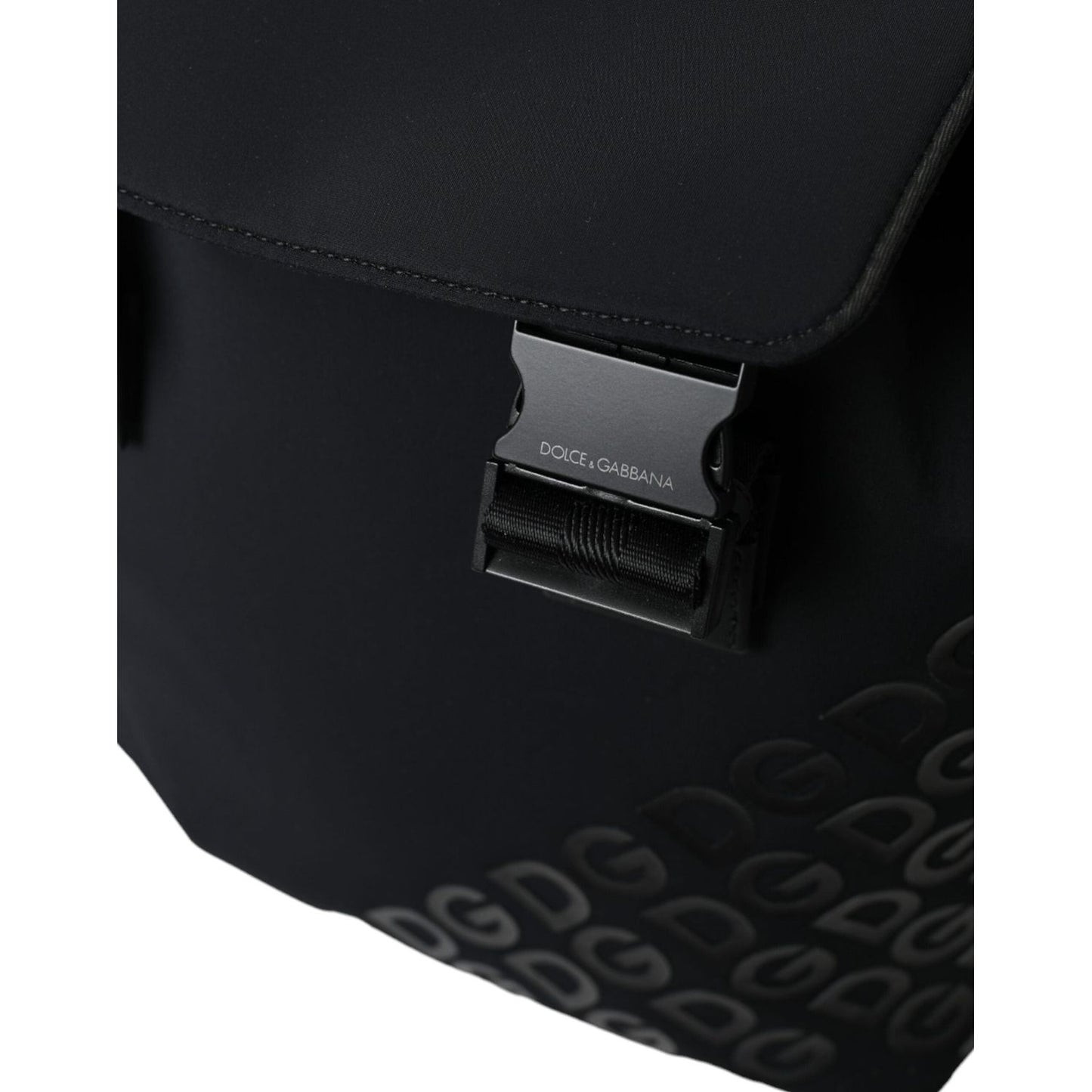 Dolce & Gabbana Black Neoprene Nylon DG Logo School Backpack Bag BAG1423