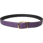 Dolce & Gabbana Purple Leather Gold Metal Buckle Belt Men BEL9181-95