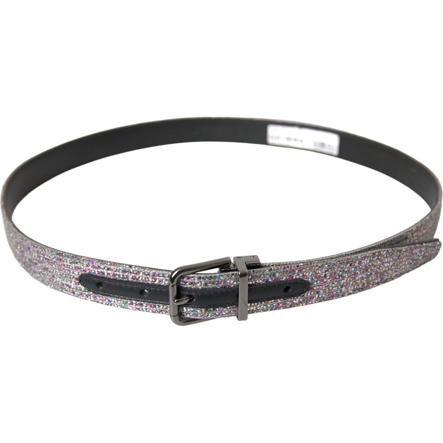 Dolce & Gabbana Multicolor Embellished Silver Metal Buckle Belt BEL9190-90