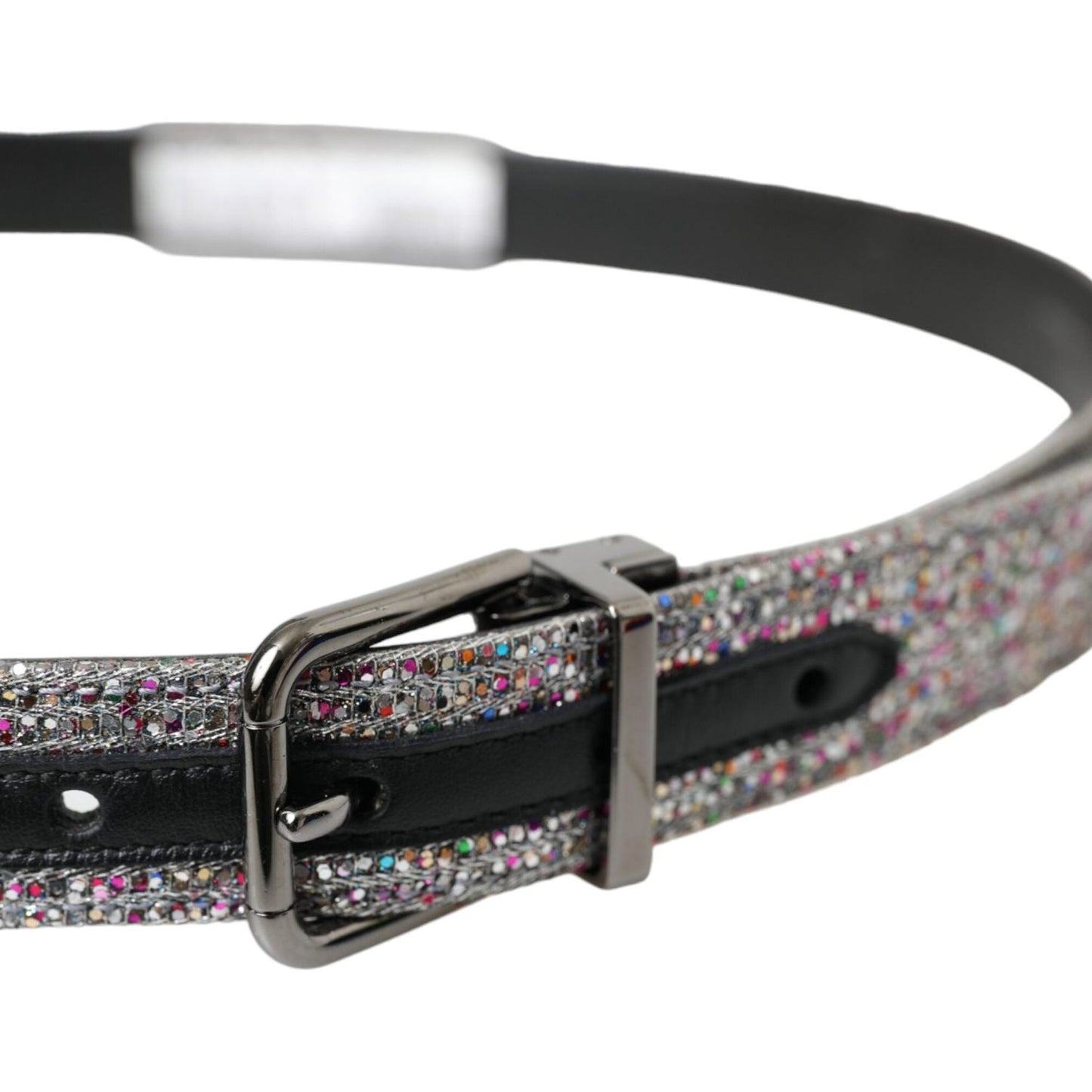 Dolce & Gabbana Multicolor Embellished Silver Metal Buckle Belt BEL9190-90
