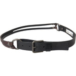 Dolce & Gabbana Black Brown Leather Silver Metal Buckle Belt BEL9193-100