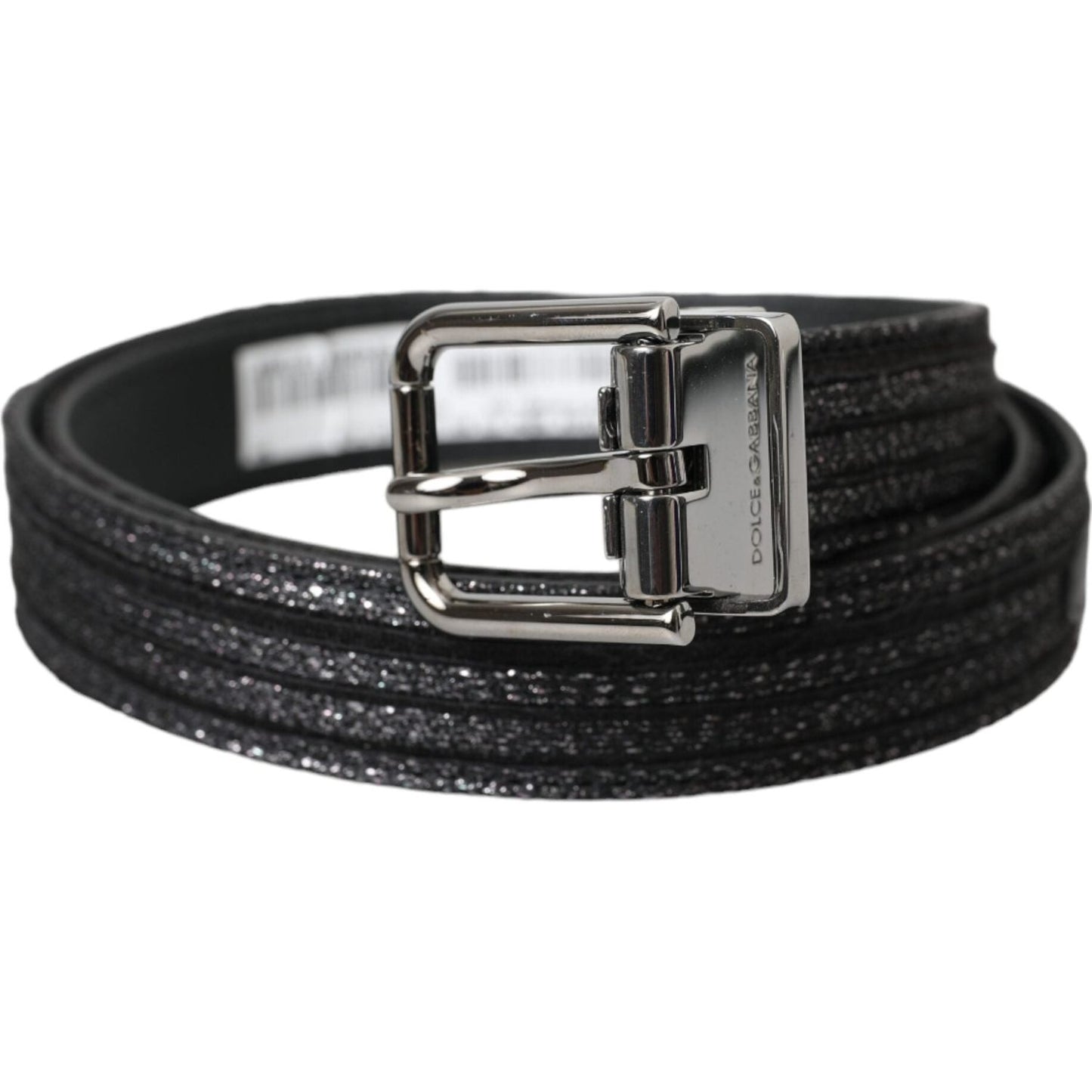 Dolce & Gabbana Black Jacquard Stripes Silver Metal Buckle Belt BEL9212-90
