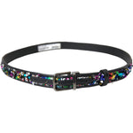 Dolce & Gabbana Black Sequined Silver Metal Buckle Women Belt BEL9191-90