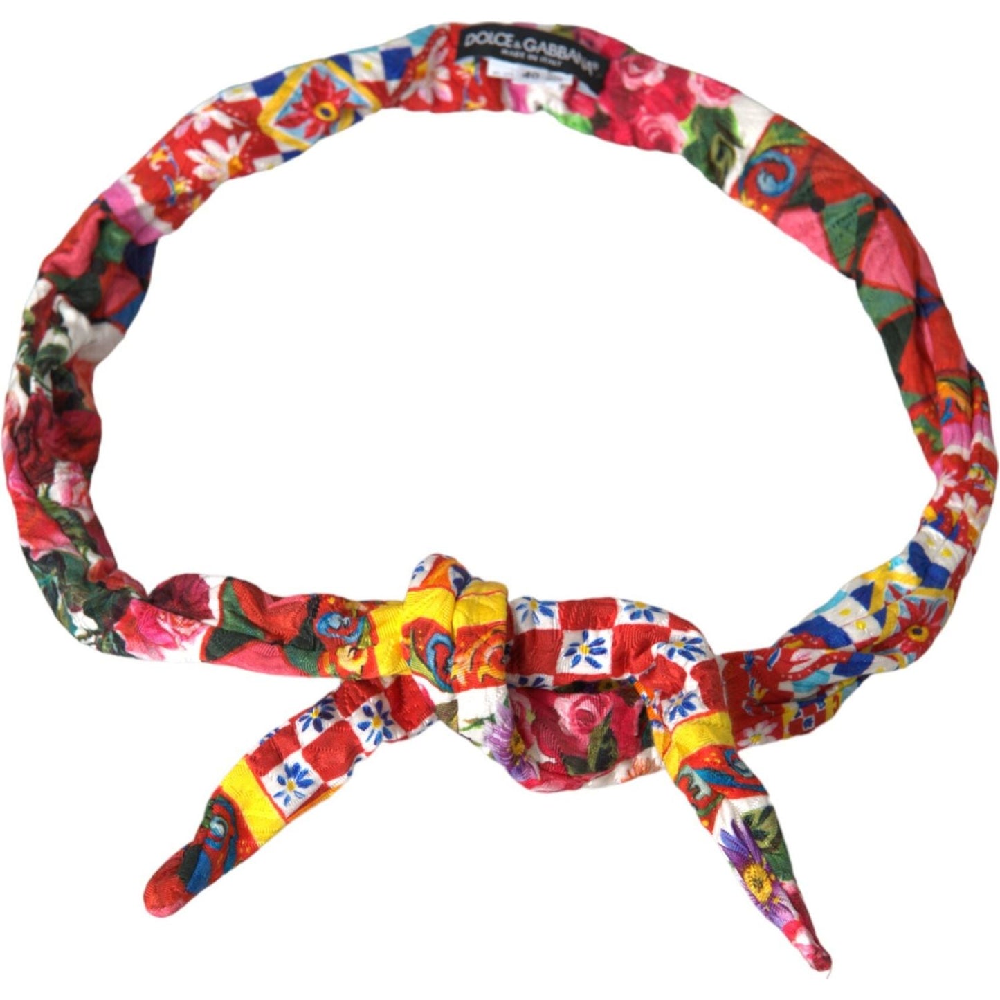 Dolce & Gabbana Multicolor Carretto Print Waist Belt SMY10233-40
