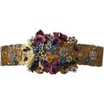 Dolce & Gabbana Multicolor Embellished Floral Crystal Wide Waist Belt SMY10239-42