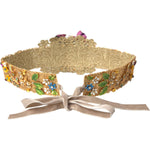 Dolce & Gabbana Multicolor Embellished Floral Crystal Wide Waist Belt SMY10239-42