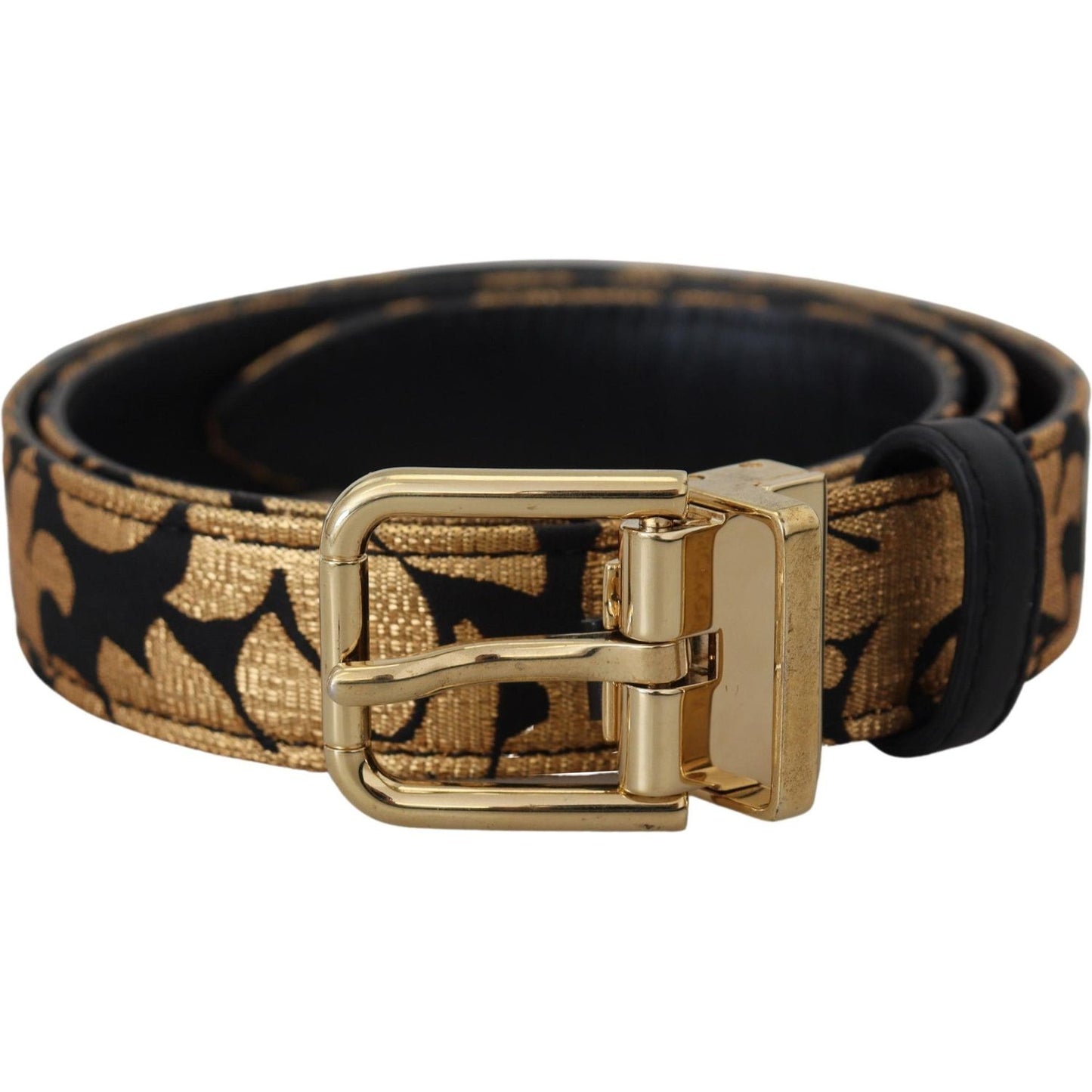 Dolce & Gabbana Multicolor Jacquard Leather Logo Buckle Belt WMB219-75