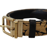 Dolce & Gabbana Multicolor Jacquard Leather Logo Buckle Belt WMB219-75