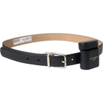 Dolce & Gabbana Black Leather Airpods Case Silver Buckle Belt WMB399-75