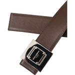 Dolce & Gabbana Brown Calf Leather Square Metal Buckle Belt WMB469-80