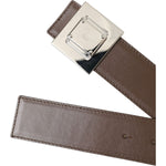 Dolce & Gabbana Brown Calf Leather Square Metal Buckle Belt WMB469-80
