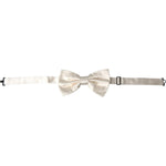Dolce & Gabbana Off White Silk Adjustable Neck Men Bow Tie FT3845