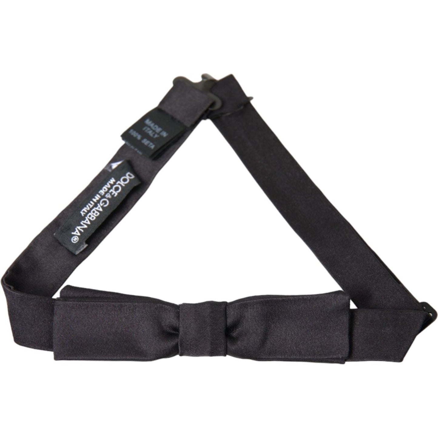 Dolce & Gabbana Dark Gray Silk Adjustable Neck Men Bow Tie FT3856
