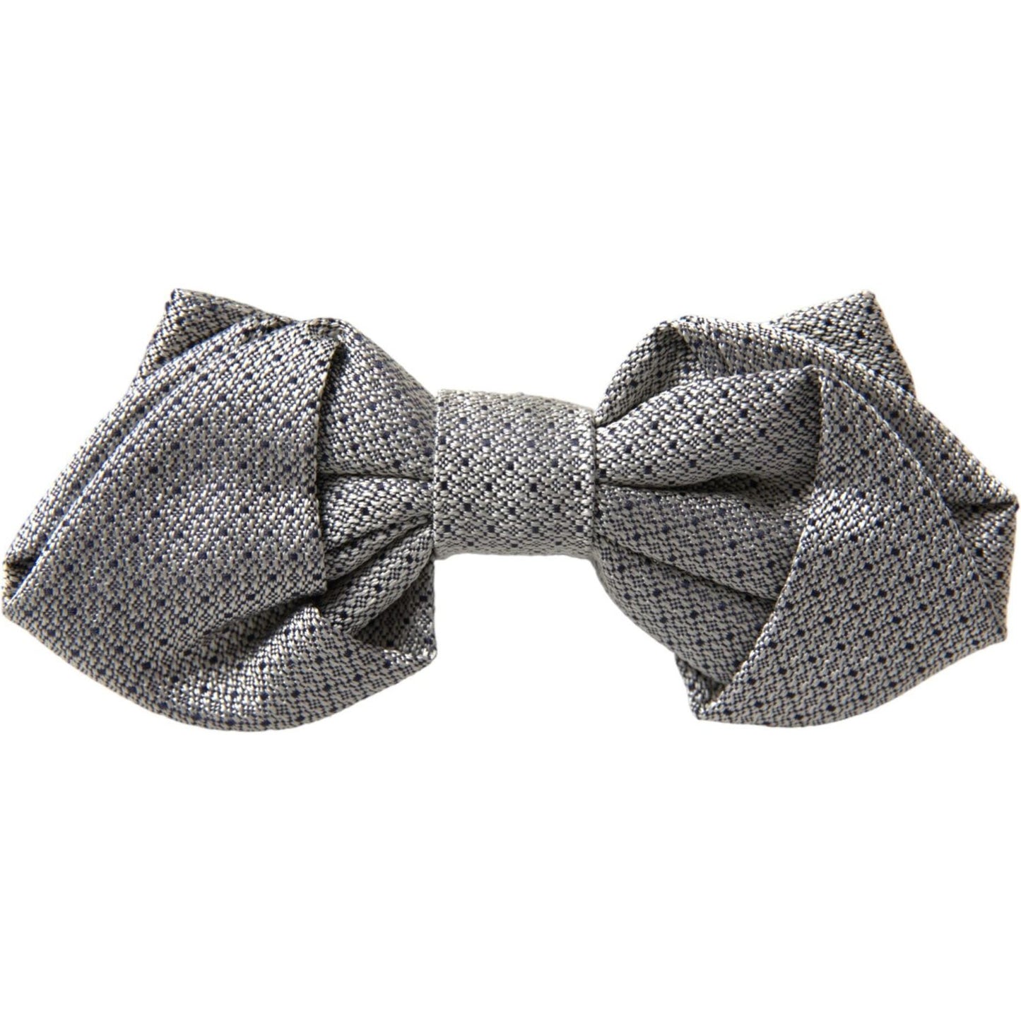Dolce & Gabbana Gray Silk Adjustable Neck Men Bow Tie FT3884
