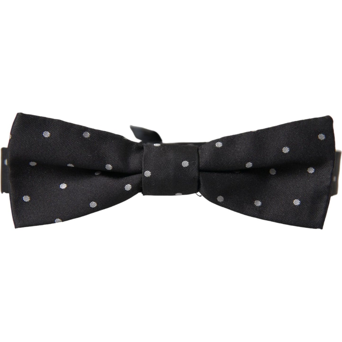 Dolce & Gabbana Black White Polka Dot Silk Men Neck Bow Tie FT3885