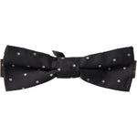 Dolce & Gabbana Black White Polka Dot Silk Men Neck Bow Tie FT3885