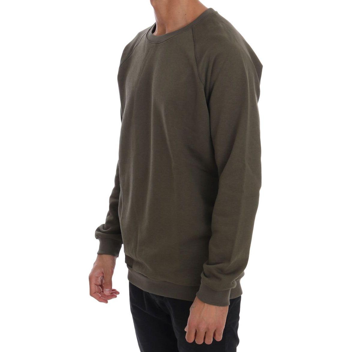 Daniele Alessandrini Green Crewneck Cotton Sweater TSH1339#2-2