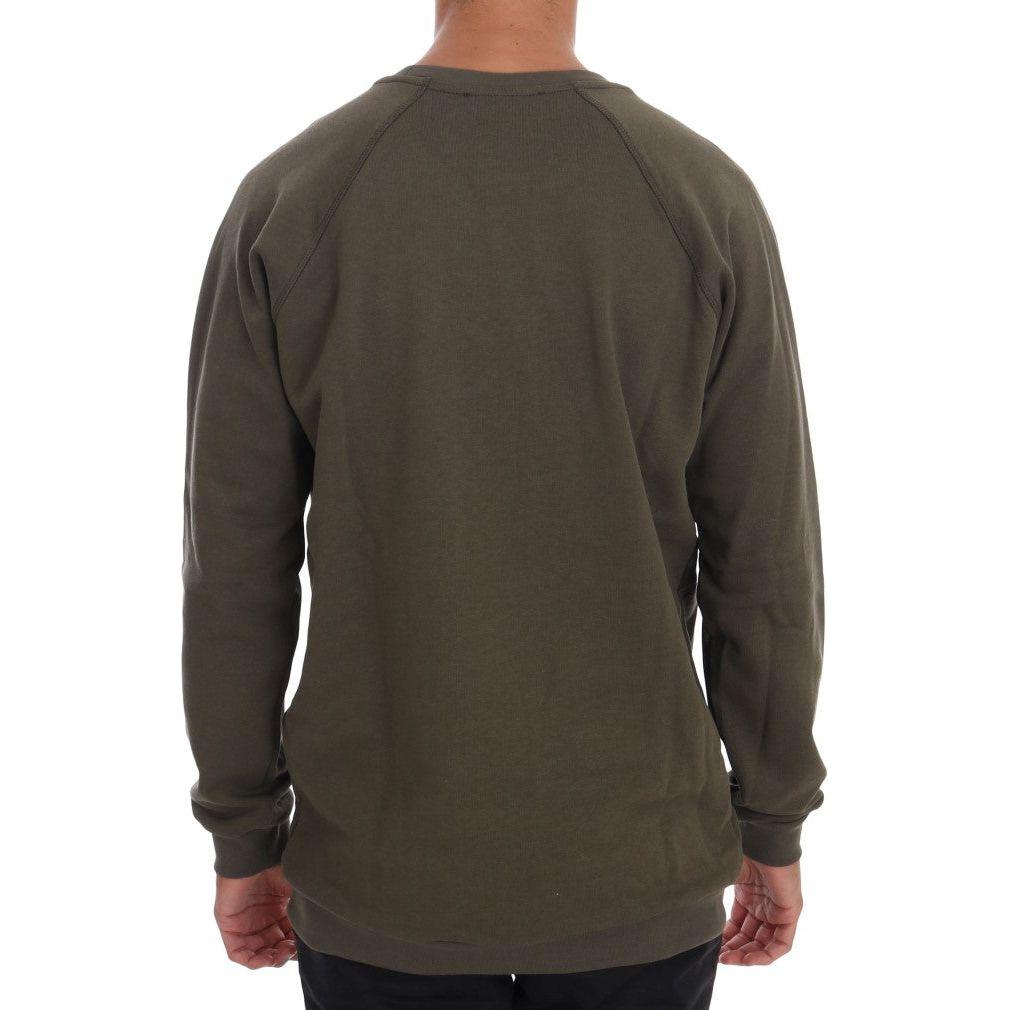 Daniele Alessandrini Green Crewneck Cotton Sweater TSH1339#2-2