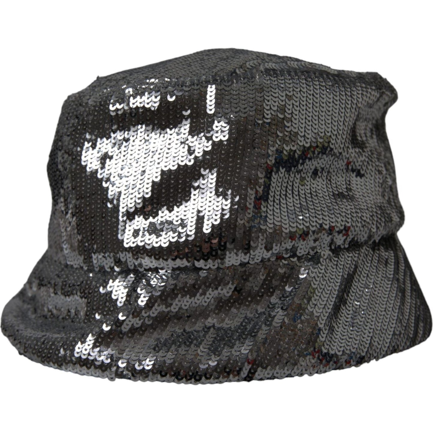 Dolce & Gabbana Silver Sequined Nylon Bucket Hat Men HAT9526-60