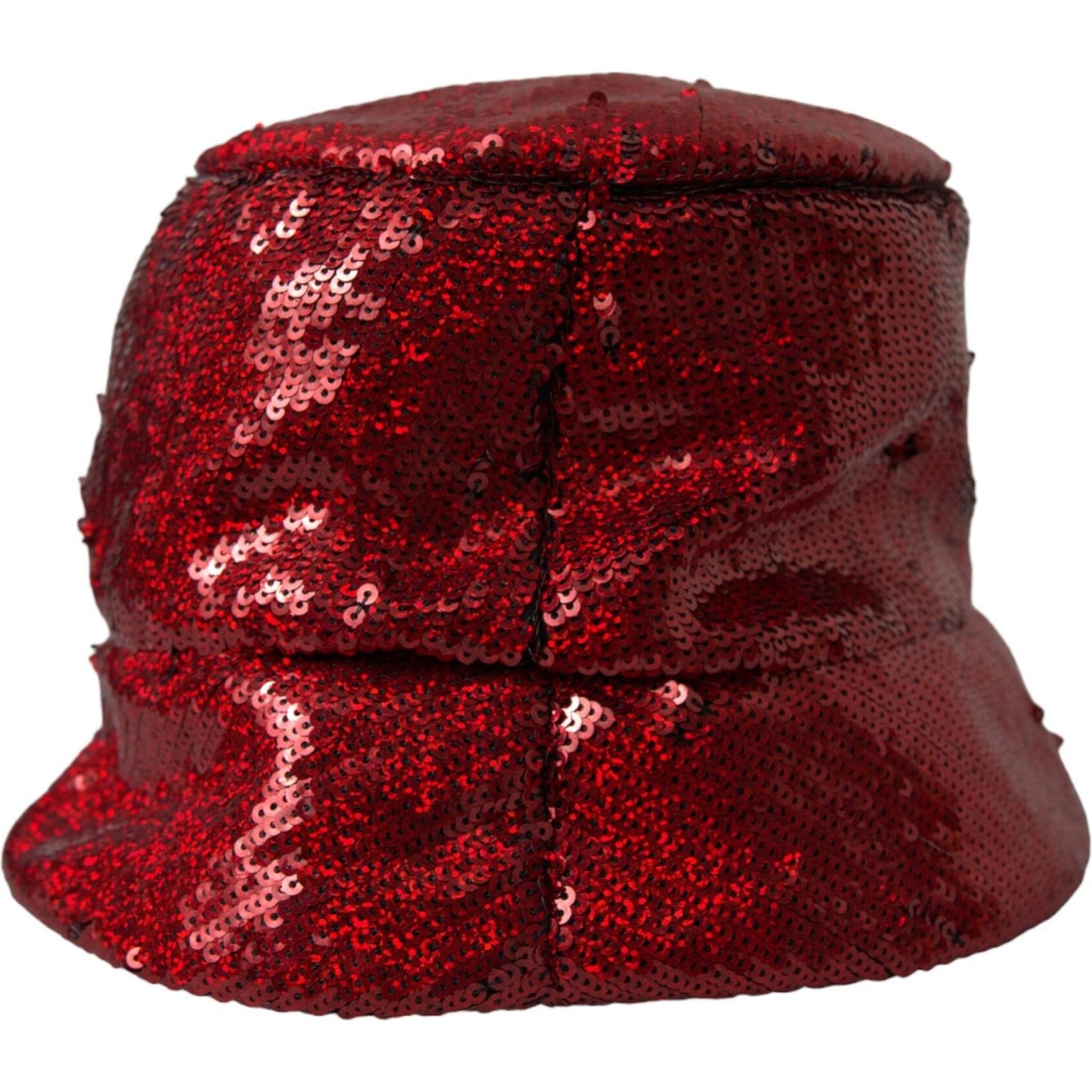 Dolce & Gabbana Red Sequined Nylon Bucket Hat Men