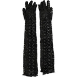 Dolce & Gabbana Black Taormina Lace Elbow Length Gloves LB30123-7.5