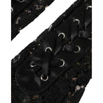 Dolce & Gabbana Black Taormina Lace Elbow Length Gloves LB30123-7.5