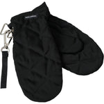 Dolce & Gabbana Black Quilted Nylon Wrist Length Mitten Gloves LB30132-7.5