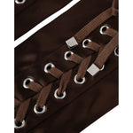 Dolce & Gabbana Brown Acetate Lace Up Fingerless Gloves LB30139-7.5