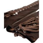 Dolce & Gabbana Brown Acetate Lace Up Fingerless Gloves LB30139-7.5