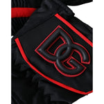 Dolce & Gabbana Black Red Nylon Wrist Length Gloves LB30144-7.5
