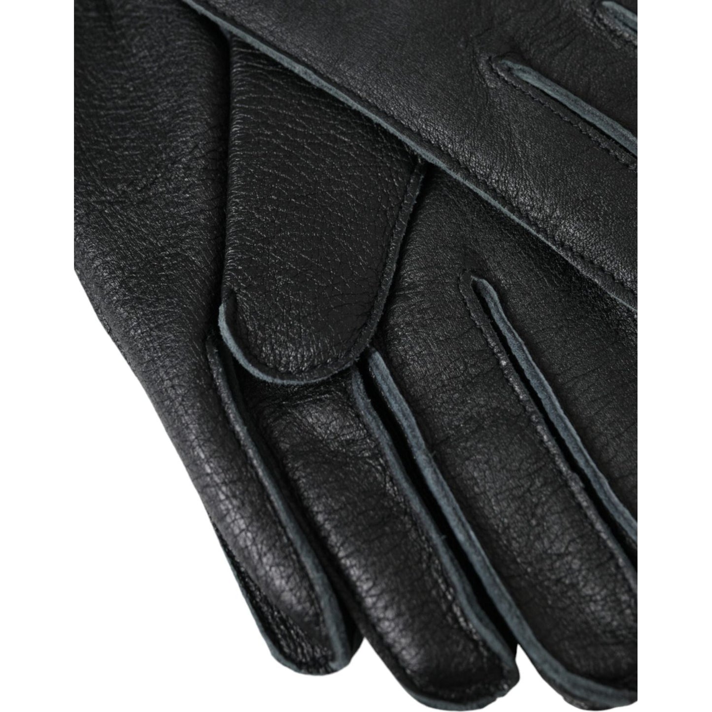 Dolce & Gabbana Black Deer Leather Wrist Length Gloves LB30148-9