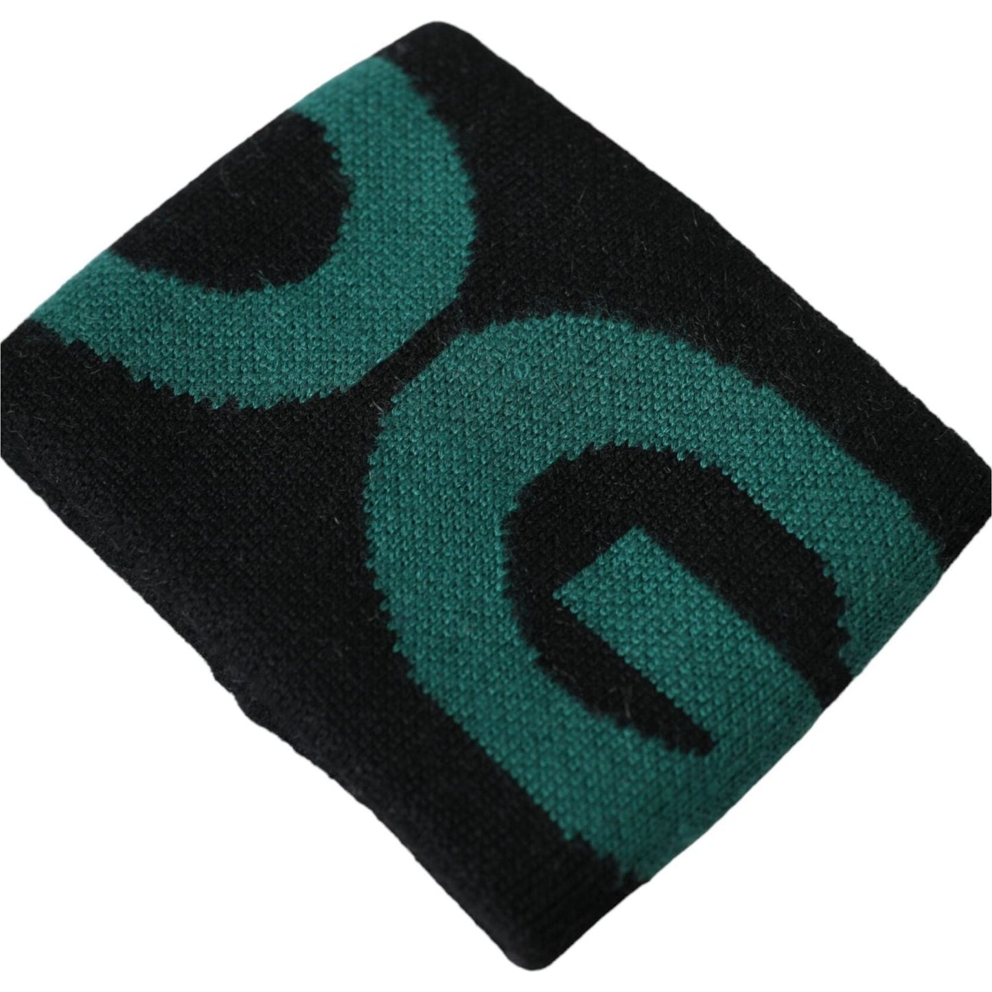 Dolce & Gabbana Black Green Wool Logo #DGMILLENNIALS Wristband LB30151