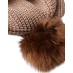 Dolce & Gabbana Brown Solid Knitted Fur Ball Winter Beanie Hat HAT9513-S