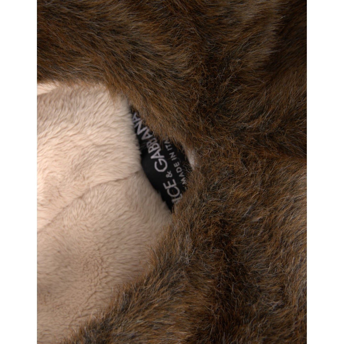 Dolce & Gabbana Brown Deer Faux Fur Whole Head Hat HAT9557