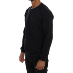 Daniele Alessandrini Blue Crewneck Cotton Sweater TSH1351#2-5