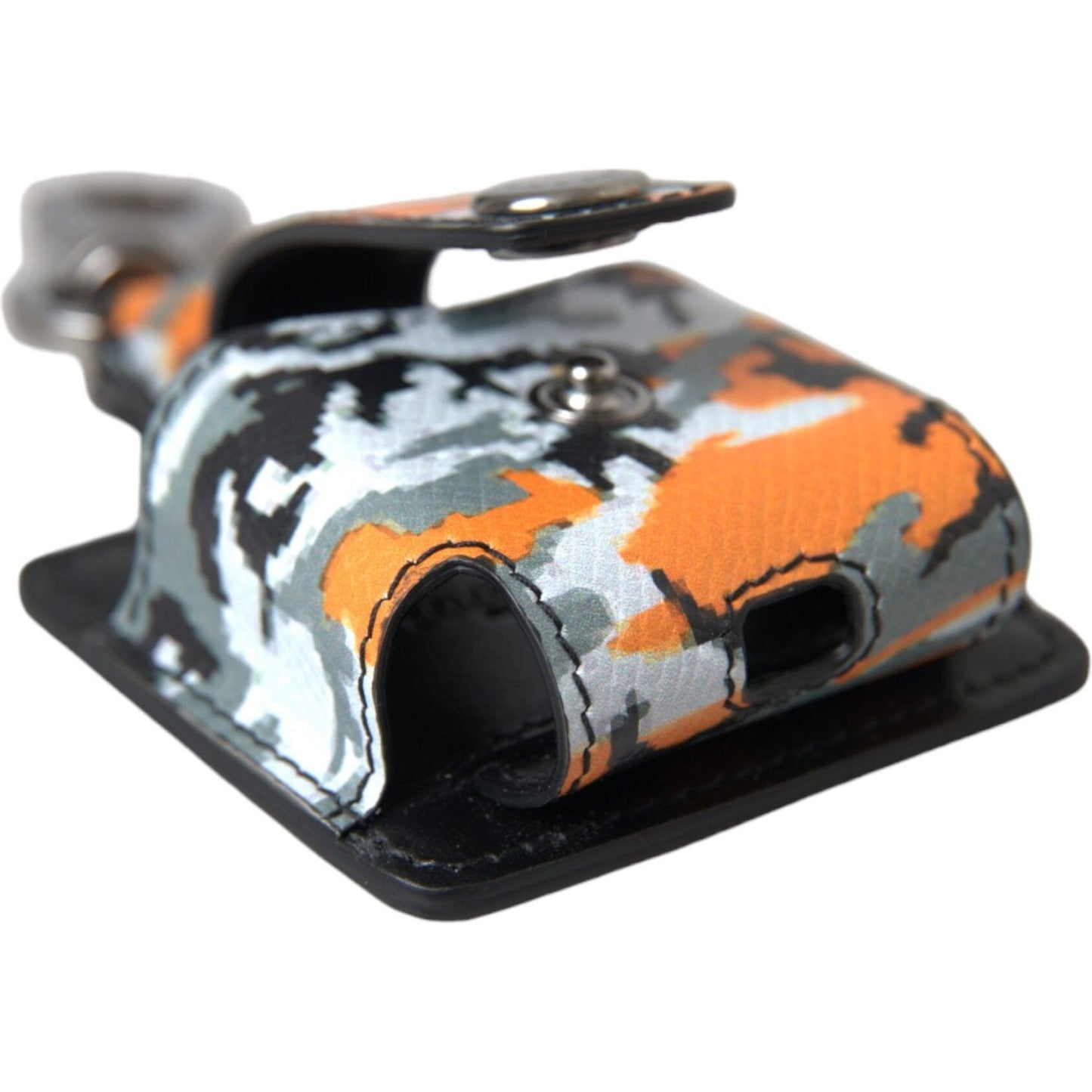 Dolce & Gabbana Multicolor Camouflage Print Leather Metal Airpods Case SMY10263