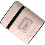 Dolce & Gabbana Light Pink Leather Metal Logo Plaque Airpods Case SMY10281