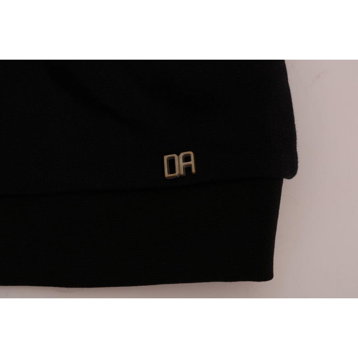 Daniele Alessandrini Black Crewneck Cotton Pullover Sweater TSH1352-3