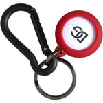 Dolce & Gabbana Red Rubber DG Logo Round Metal Brass Keyring Keychain SMY10269