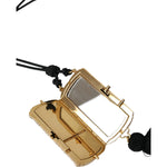 Dolce & Gabbana Beige Exotic Leather Mini Mirror Tassel Make Up Holder Bag SMY10314