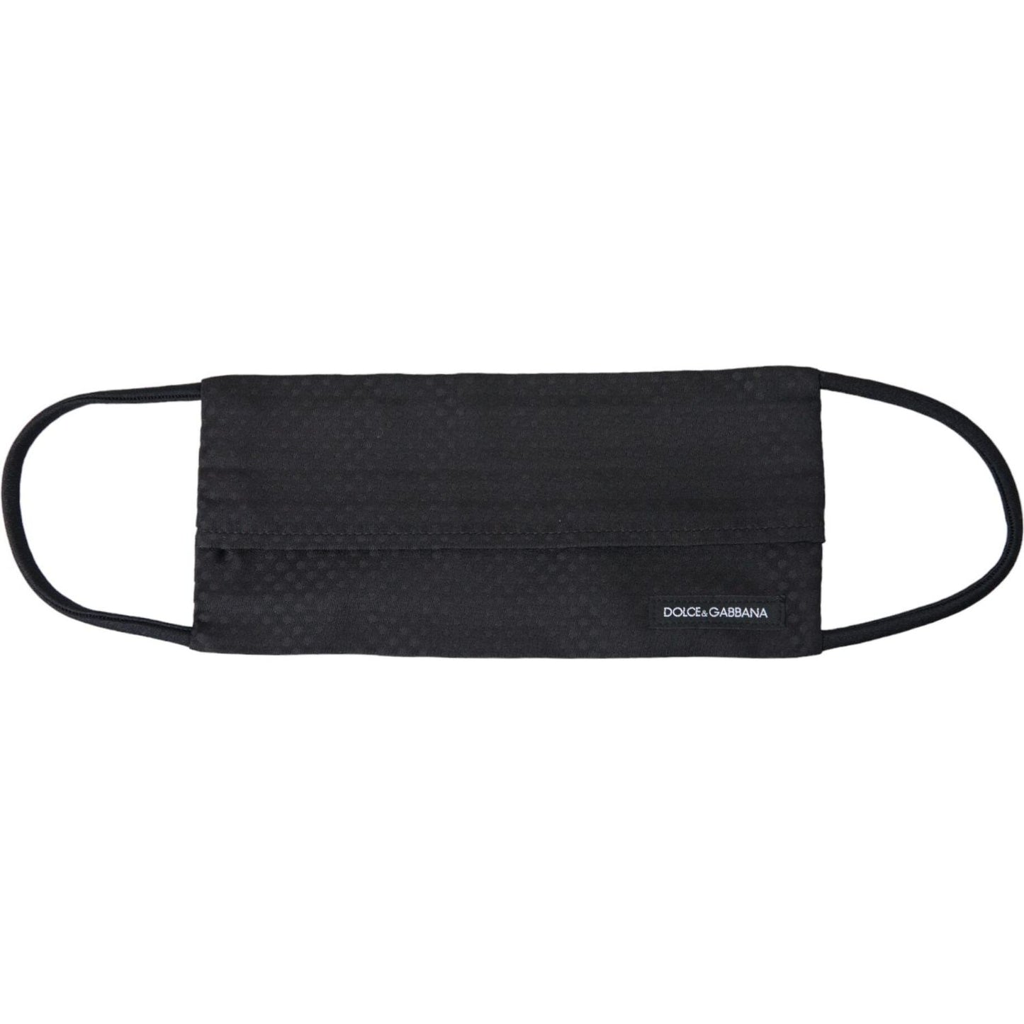 Dolce & Gabbana Black 100% Silk Adjustable Necktie Face Mask KRA3271
