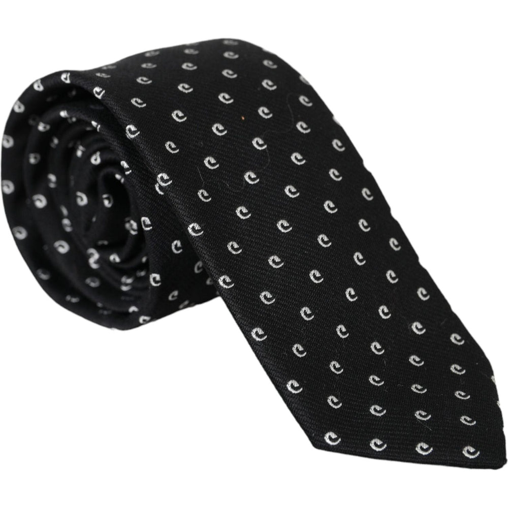Dolce & Gabbana Black Logo Cotton Blend Adjustable Tie KRA3294